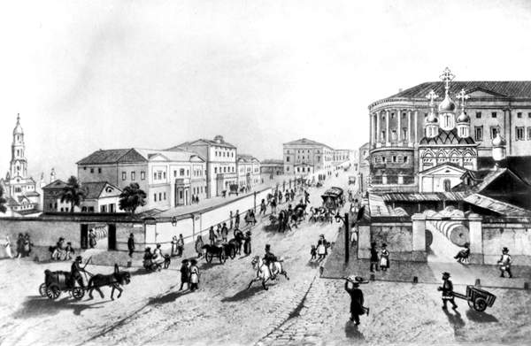 Мясницкая улица в середине XIX в.