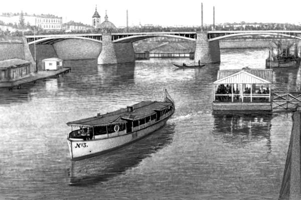 Прогулочный пароход на реке Москве.  1930-е гг.